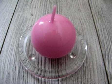 Sviečka guľa 6 cm ružová lakovaná - Obrázok č. 1
