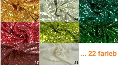 Dekoračná látka s flitrami M- rôzne farby - predaj - Obrázok č. 1
