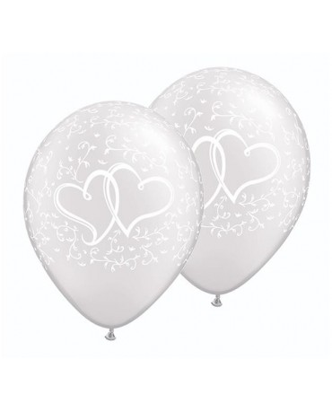 Latexový balón perleťový 28cm so srdiečkami - Obrázok č. 1