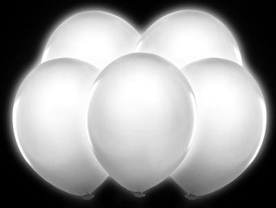 Latexové balóny svietiace led biele 30 cm, 5 ks - Obrázok č. 1